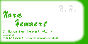 nora hemmert business card